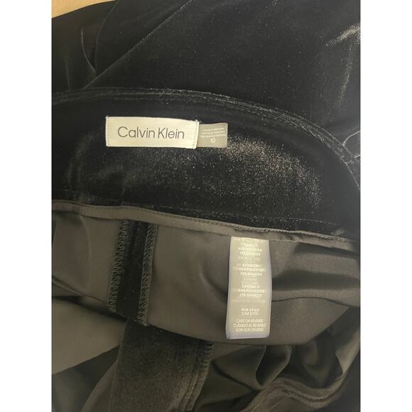 Calvin Klein Women’s velour wide leg dress pants black size 10 office formal - Picture 2 of 5